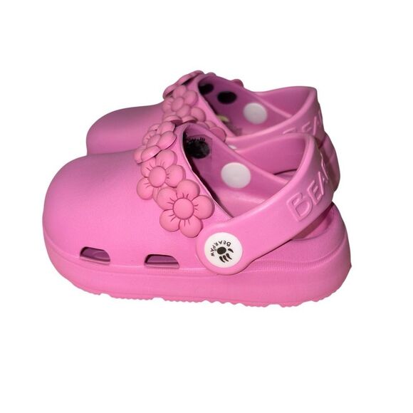 Bearpaw pink flower clogs size 4c - Picture 2 of 4